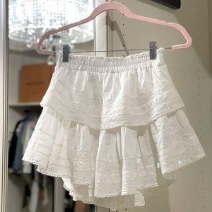 LoveShackFancy Ruffle Skirt White